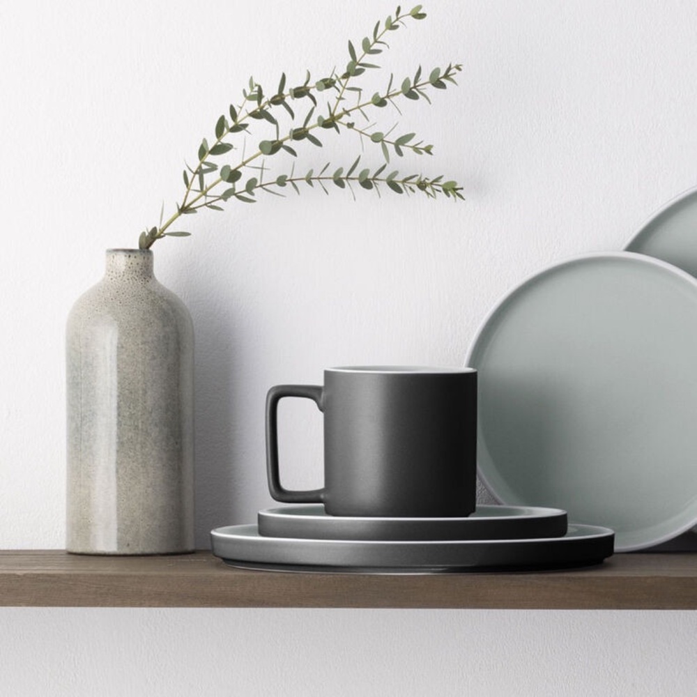 NORITAKE ColorTrio Stax Graphite set of 4 mugs